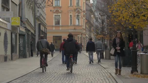 보행자 도로에서 자전거를 — 비디오