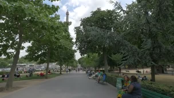 Mensen Ontspannen Jardins Trocadero — Stockvideo