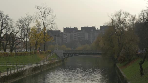 Ljubljanica Floden Rinner Resor Koncept — Stockvideo