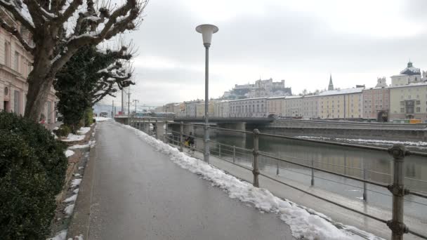 Alley Nära Salzach River — Stockvideo