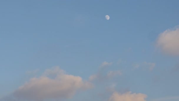 Mond Und Wolken Himmel — Stockvideo
