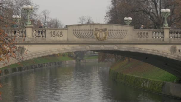 Ponte Dragão Liubliana — Vídeo de Stock
