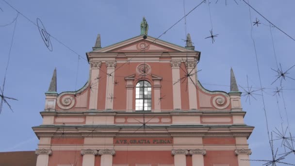 Fachada Iglesia Franciscana Anunciación — Vídeos de Stock