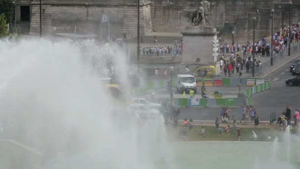 Tráfico Place Varsovie Pont Iena París — Vídeos de Stock