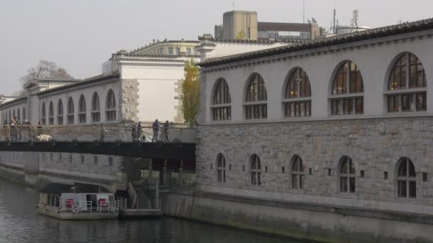 Podul Măcelarilor Piața Centrală — Videoclip de stoc
