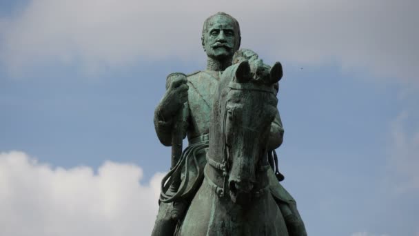 Primer Plano Estatua Marshall Ferdinand Foch — Vídeos de Stock