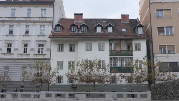 Вид Здания Любляне — стоковое видео