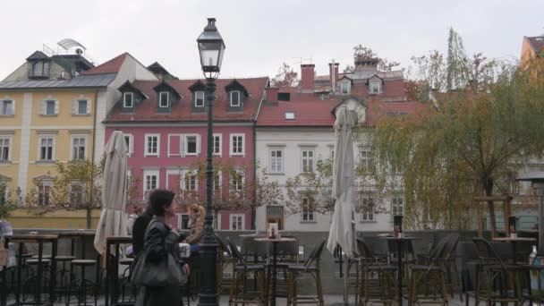 Restaurantes Edificios Exteriores — Vídeo de stock