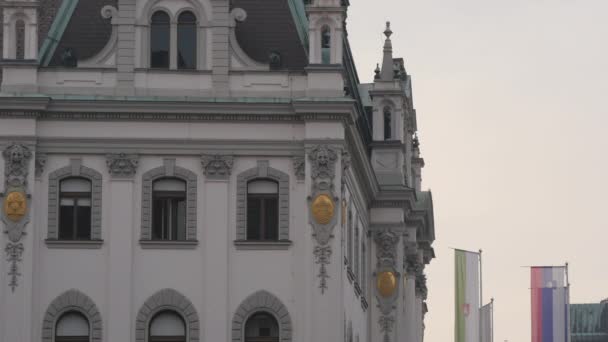 University Ljubljana Building Corner — Stock Video