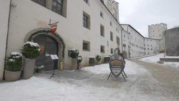 Restaurante Burgschenke Ciudadela Salzburgo — Vídeos de Stock