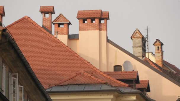 View Roofs Chimneys — Stock Video