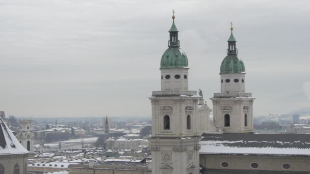Salzburg Cathedral Bell Towers — Stock Video