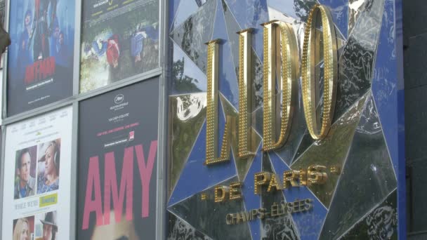 Logotipo Del Teatro Lido París Carteles Cine — Vídeo de stock