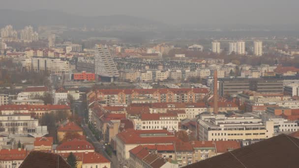 Panoramatický Výhled Budovy Lublani — Stock video