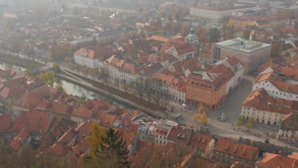 Râul Ljubljanica Clădiri — Videoclip de stoc