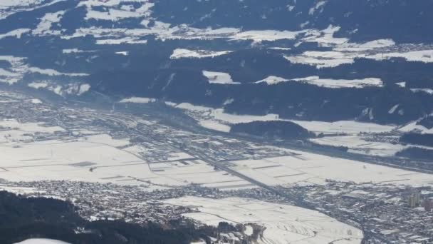 Vista Alto Ângulo Innsbruck Durante Inverno Áustria — Vídeo de Stock