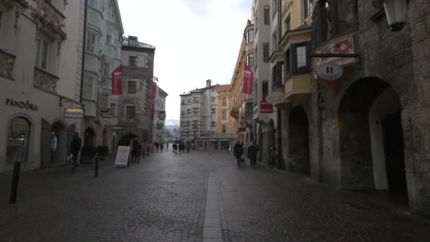 Stensatt Gata Innsbruck — Stockvideo