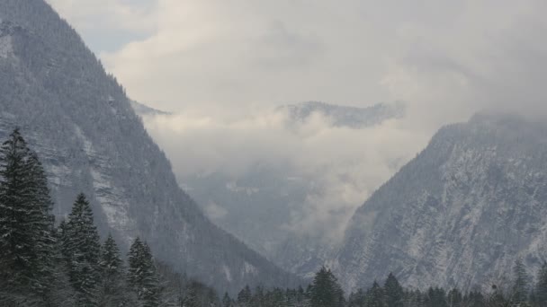 Snöiga Bergstoppar Österrike — Stockvideo