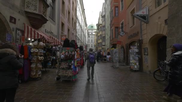 Καταστήματα Αναμνηστικών Στο Hofgasse Innsbruck — Αρχείο Βίντεο