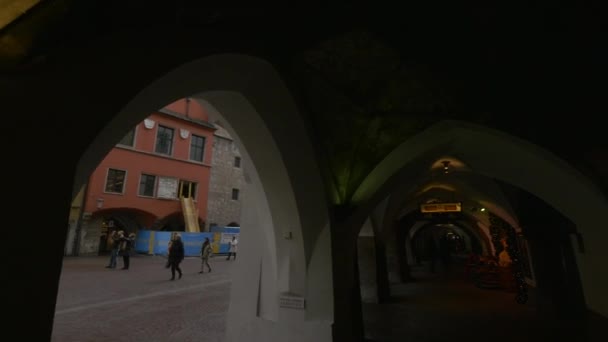 Corredor Escuro Edifícios Innsbruck — Vídeo de Stock