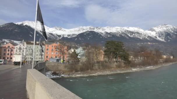 Brug Inn River Innsbruck — Stockvideo