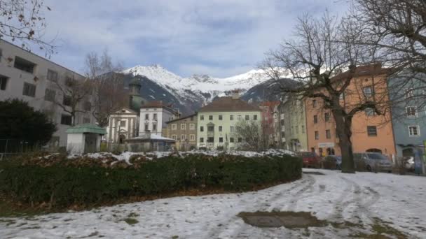 Utsikt Över Park Innsbruck Österrike — Stockvideo