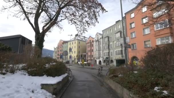 Widok Innstrasse Innsbruck Austria — Wideo stockowe