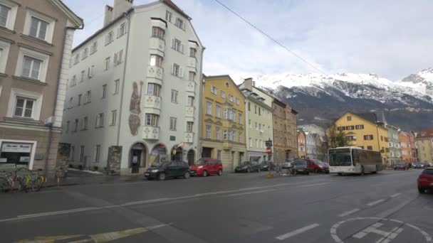 Auto Che Guidano Una Strada Innsbruck — Video Stock
