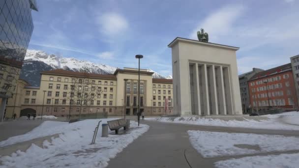 Eduard Wallnofer Platz Innsbruck — Stockvideo