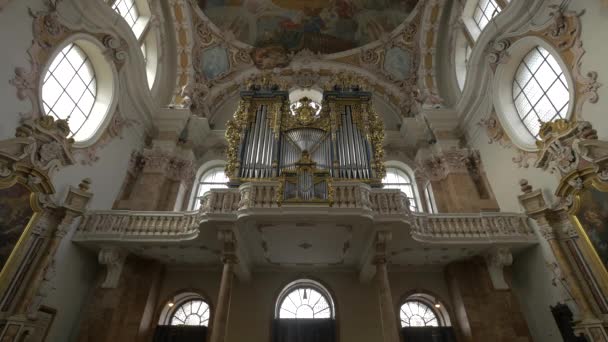 Vista Ángulo Bajo Del Órgano Una Iglesia — Vídeos de Stock