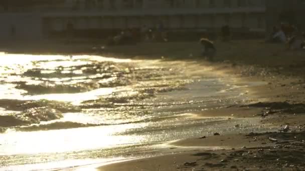 Onde Che Raggiungono Spiaggia Sabbiosa — Video Stock