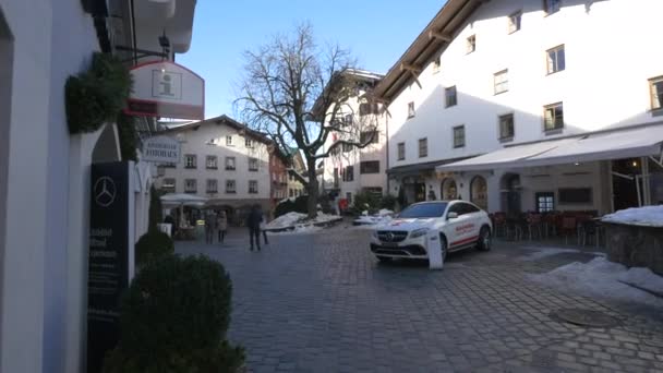 Ulica Kitzbhel Zimą Austria — Wideo stockowe
