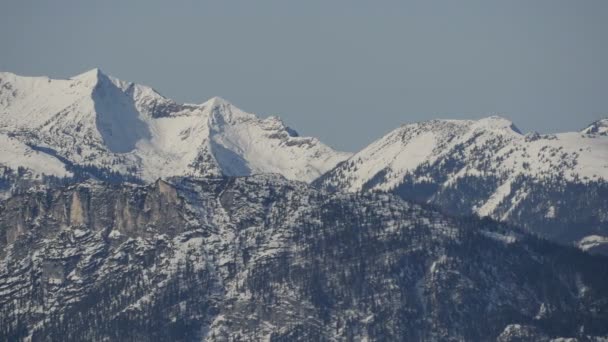 Vista Panorámica Montañas Con Nieve — Vídeos de Stock