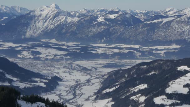 Paesaggio Con Montagne Durante Inverno — Video Stock