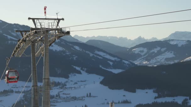 Cable Cars Riding Mountains — Stock Video