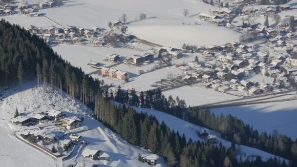 Wysoki Kąt Widzenia Domów Kitzbhel Austria — Wideo stockowe