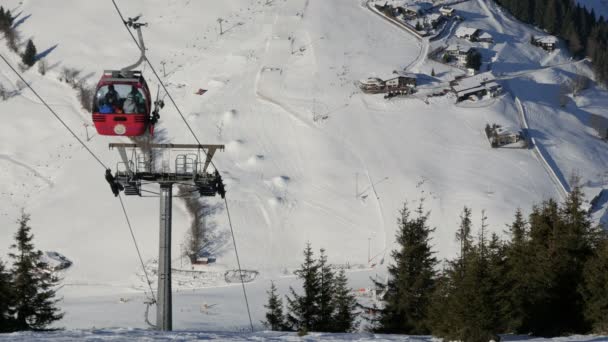 High Angle View Cable Cars Riding — Stock Video