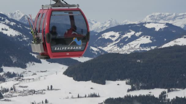 Teleféricos Funcionando Estación Esquí Kitzbhel — Vídeos de Stock