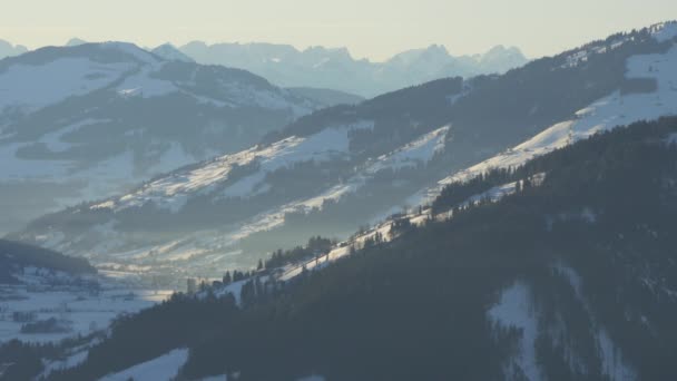 Schöne Aussicht Auf Die Berge Winter — Stockvideo