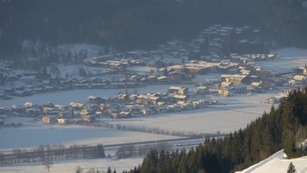 Kąt Widzenia Kitzbhel Zimą Austria — Wideo stockowe