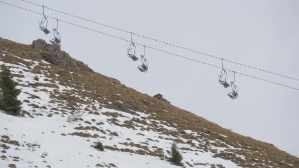 View Chairlifts Running — Stock Video