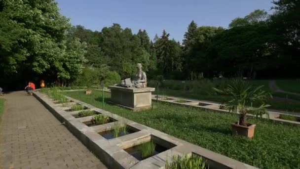 Posąg Ogrodzie Botanicznym — Wideo stockowe