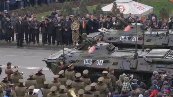 Ulusal Gün Geçit Töreninden Tanklar Geçiyor Alba Iulia — Stok video
