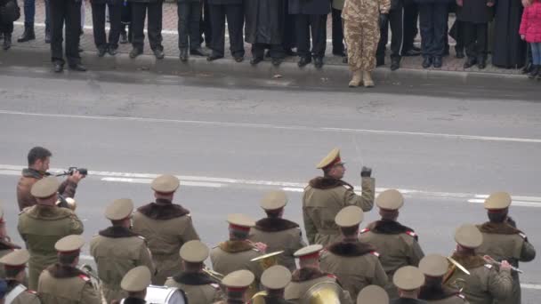 Agenti Polizia Marcia Alla Parata Della Giornata Nazionale Alba Iulia — Video Stock