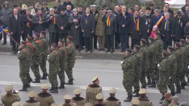 Sfilata Militare Alla Parata Della Giornata Nazionale Rumena Alba Iulia — Video Stock