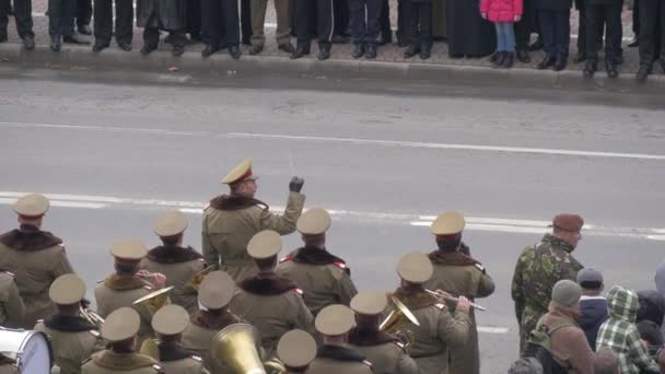 Fanfara Militare Alla Parata Della Giornata Nazionale Rumena Alba Iulia — Video Stock