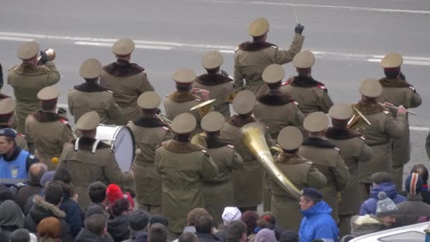 Fanfare Militaire Défilé Fête Nationale Roumaine Alba Iulia — Video