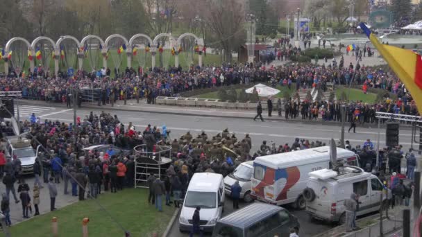 Locals Gathered Romanian National Day Parade Alba Iulia — Stockvideo