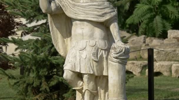 Statue Eines Soldaten Der Festung Von Alba Iulia — Stockvideo