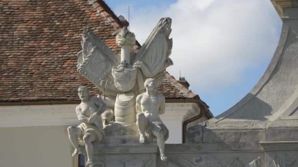 Estatua Dos Turcos Cautivos Fortaleza Alba Iulia — Vídeos de Stock